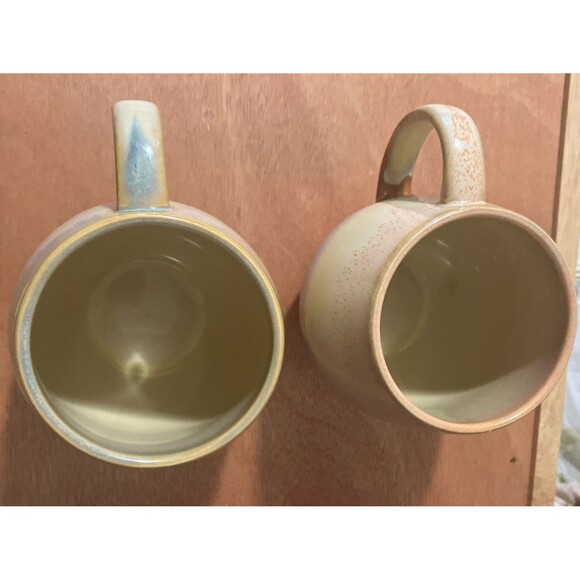 Ceramic Pottery Cabin style Urban Coffee Mugs 12-16 oz Drip Glaze- Set Of 2 - Picture 13 of 16